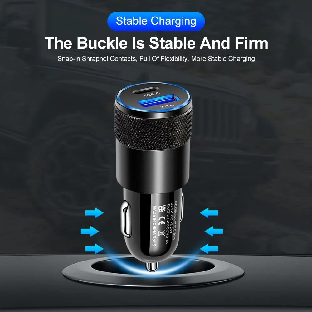 ⚡ VoltRush DuoCharge – Fast Car Charger
