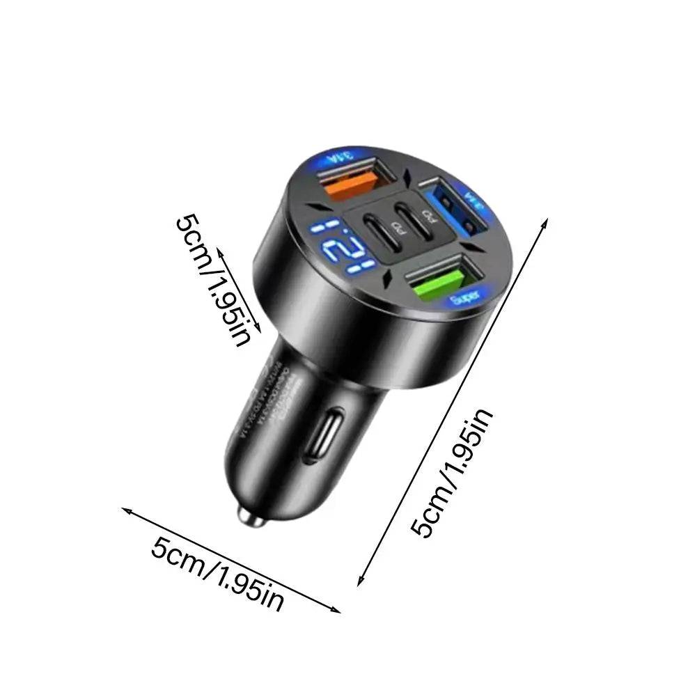 🔋 VoltHub 250 Max – 5-Port Car Fast Charger