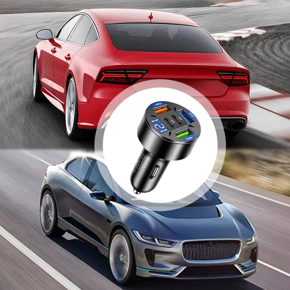 🔋 VoltHub 250 Max – 5-Port Car Fast Charger