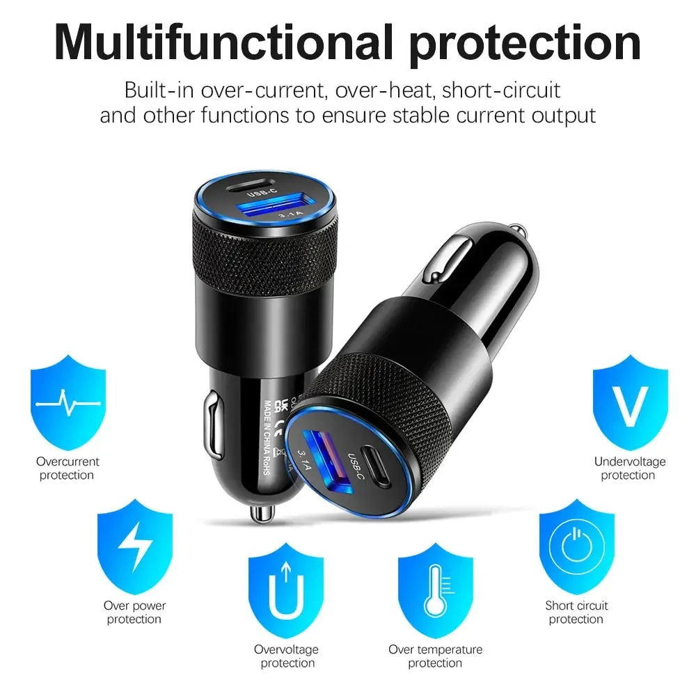 ⚡ VoltRush DuoCharge – Fast Car Charger