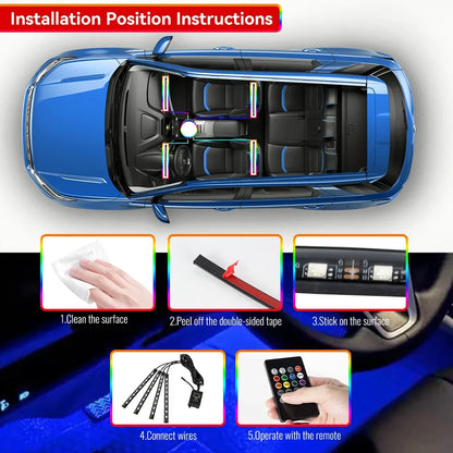 🌈 NeoGlow FootLight – Car Interior Footwell Lighting Kit