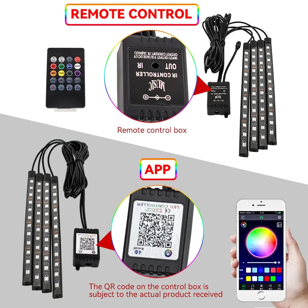 🌈 NeoGlow FootLight – Car Interior Footwell Lighting Kit